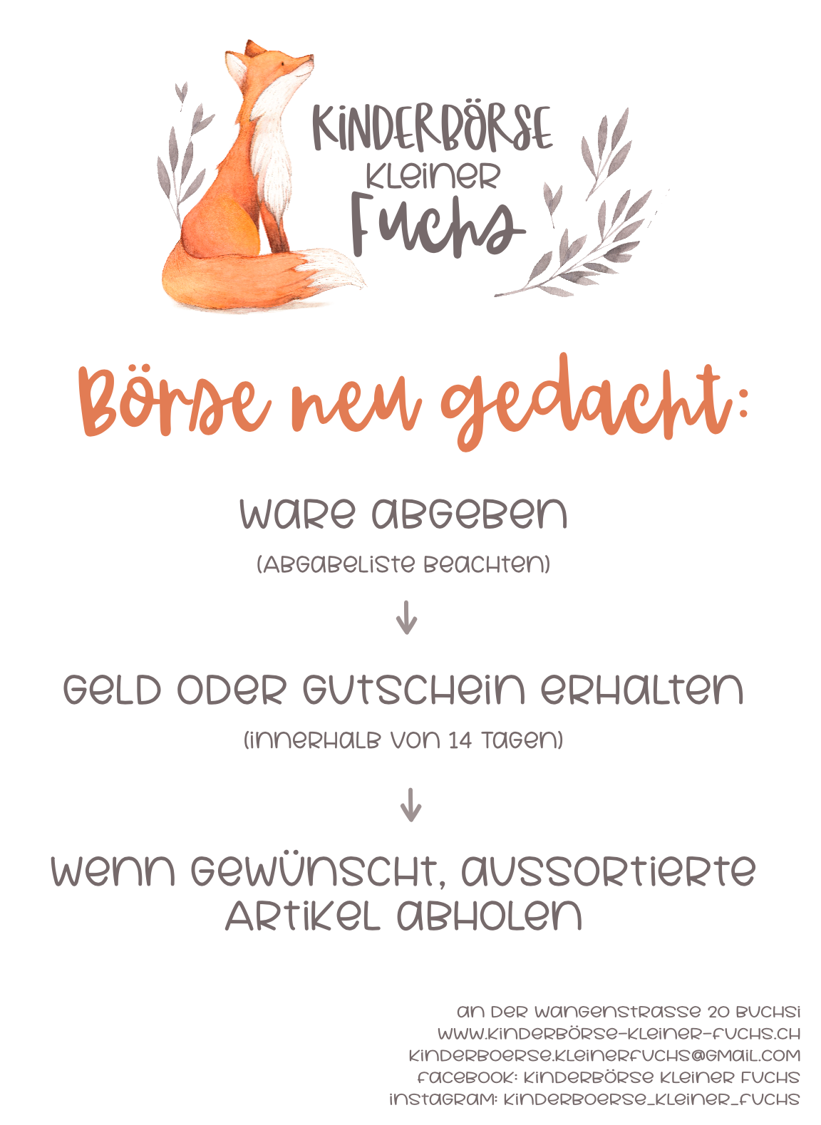 Konzept Kinderbörse kleiner Fuchs
